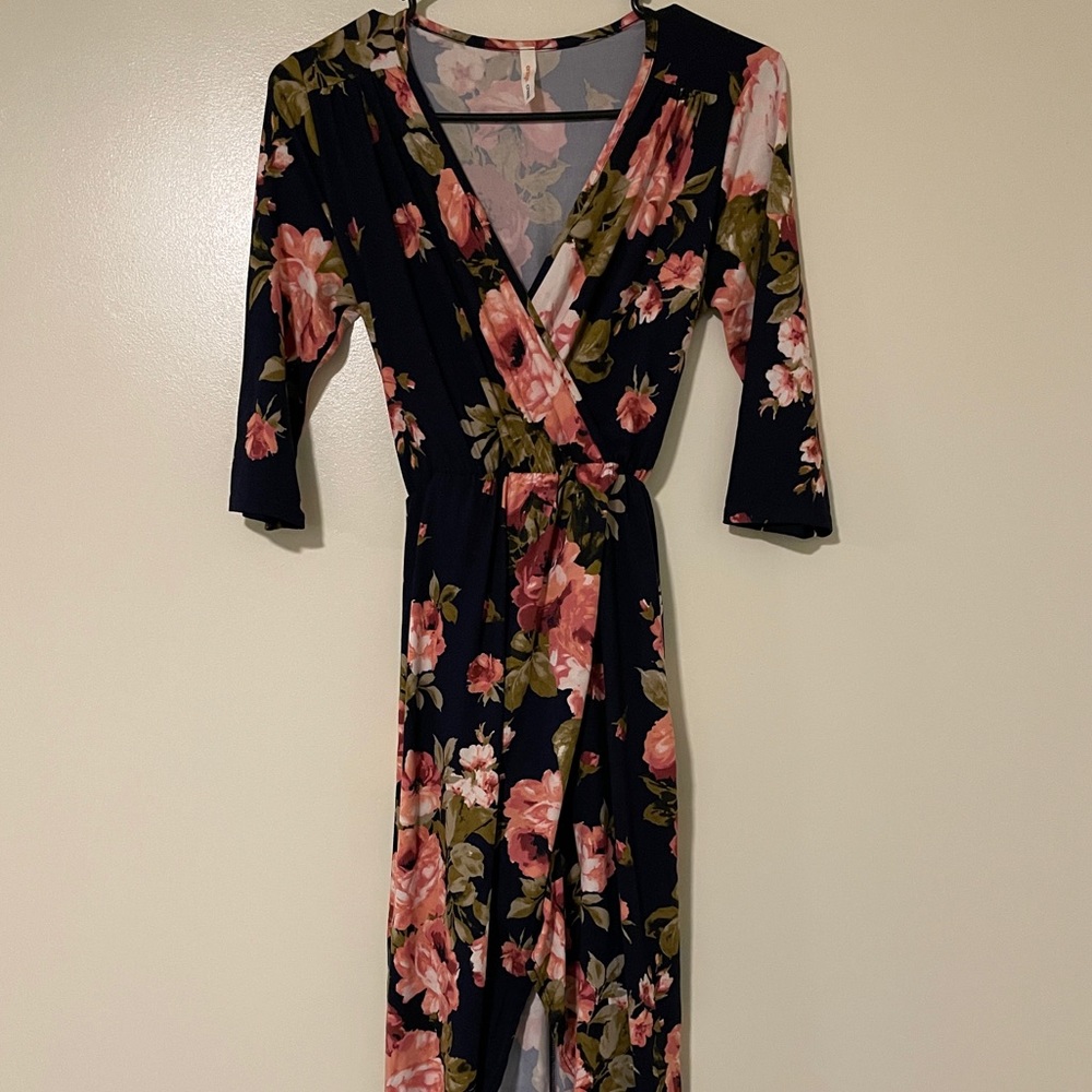 Super soft floral high low dress